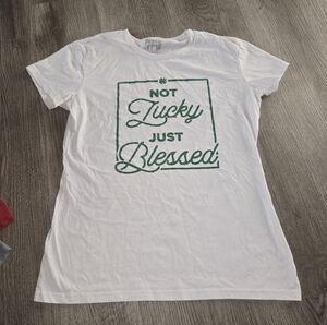 Women's White Tee with Green Graphic